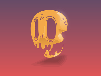 Skull gold illustration skull