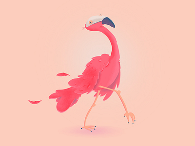 Like a Flamingo bird flamingo illustration procreate walking