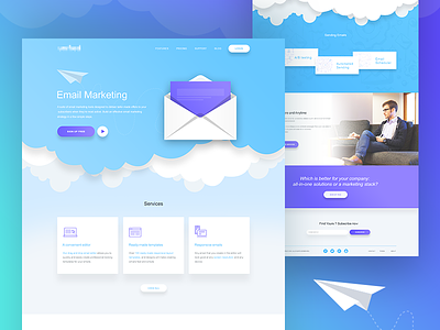 Email Marketing Landing Page (concept) campaign email email marketing email marketing landing page illustration landing page marketing newsletter sky startup