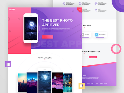 App Landing Page Design V6 clean gradient gradient landing page landing page mobile app mobile app landing page mobile design rono web landing page design