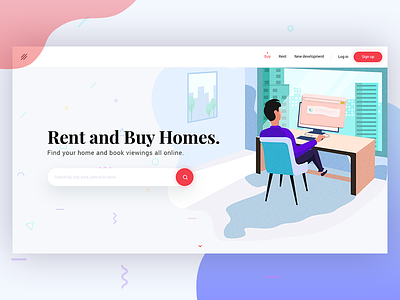 Realty Landing Page concept design (WIP) landing page design realty rent and buy home trend 2017.
