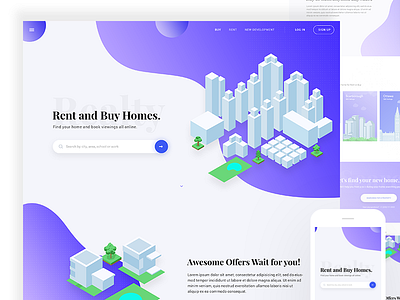 Property/ Home rent or buy Landing page design