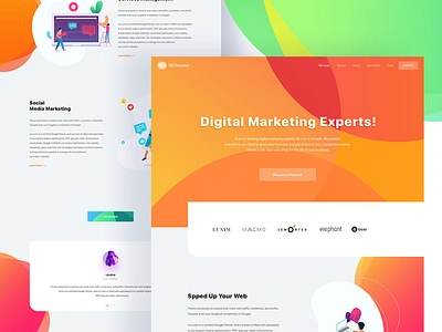 Seo Landing Page digital marketing gradient illustration landing page marketing marketing landing page saas landing page search engine optimization seo trend 2018