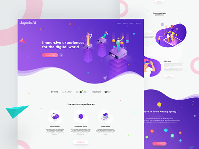 Augmented reality web concept work 360 video ar augmented augmentedreality gradient illustration landing page mixed reality trend 2018 virtual realtiy vr