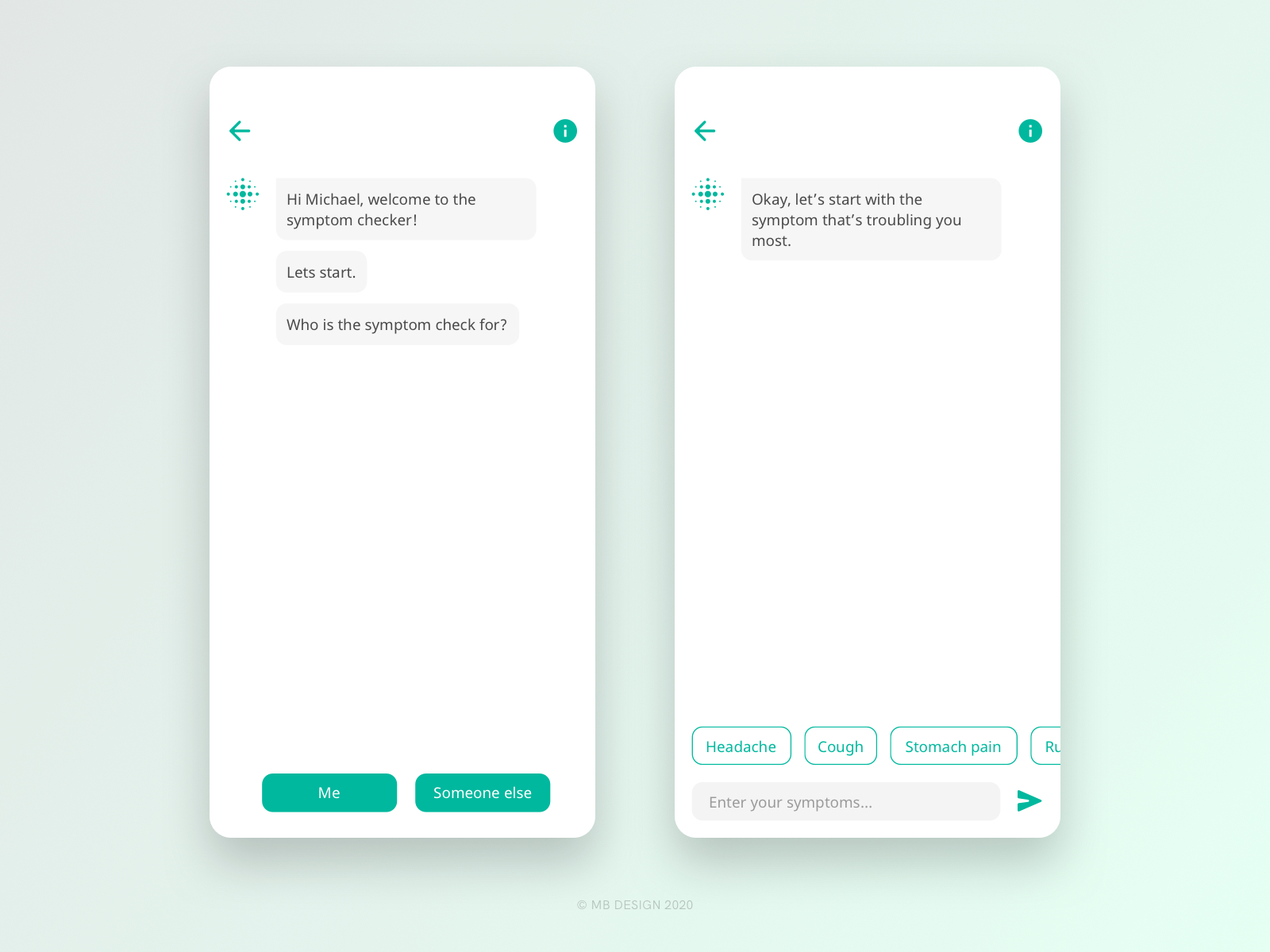 Chatbot - Symptom Checker By Michael Bywater On Dribbble