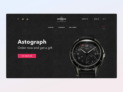 Astronde watch key visual design page site ui uidesign ux uxdesign watch web webdesign