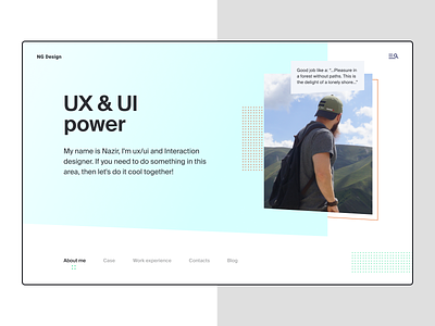 Personal site main page design keyvisual page ui uidesign ux uxdesign visual web webdesign