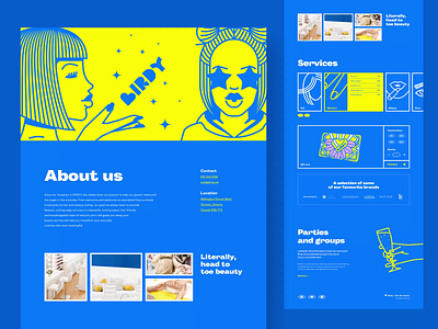Birdy — Landing page design for beauty salon beauty salon blue homepage landing page ui uiux web design website