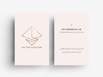 Business Card Design for Joy For Creators application branding business card card graphic design graphic designer logo minimalist triangles