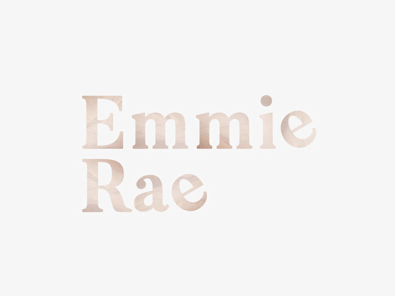 Logo for Emmie Rae graphic designer graphic design word mark lettering typography wellness spirituality clean yoga minimalist branding logo