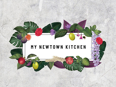 Logo and illustrations for My Newtown Kitchen branding floral food fruit graphic design graphic designer illustration illustrator logo nature plants wellness