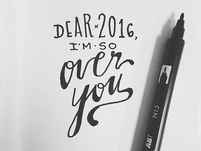 hand lettering: so over you