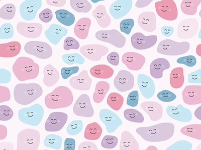 Happy Little Pebbles cute illustration pastel textile