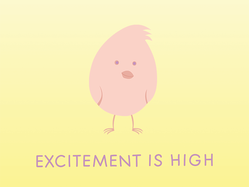 Animated Bird: "Excitement is High" animated art bird cute dance dancing digital excitement gif graphic happy illustration