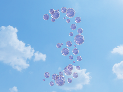 36 days of type - 3 36daysoftype 36daysoftype07 3d blender bubbles illustration sky soap three typogaphy