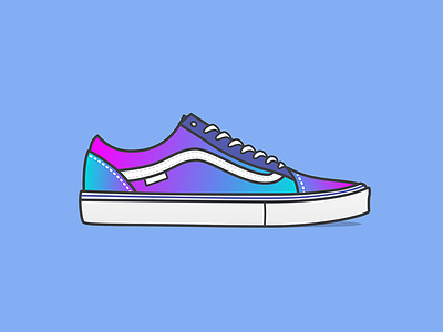Vans gradient icon illustration product shoe vans