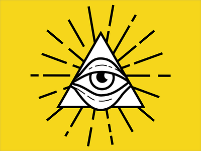 The Tired God eye god icon illuminati illustration line symbol triangle yellow