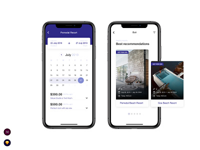 Hotel booking app concept