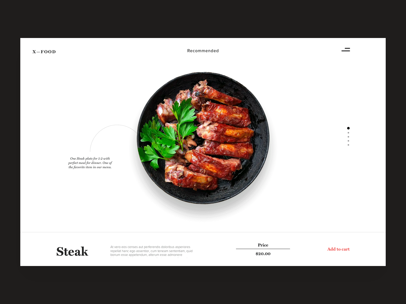 Preview page | food | web design