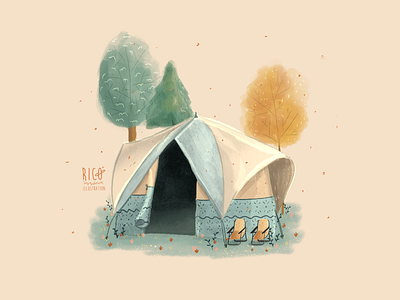 Tent art camping digital art digital painting drawing illustration procreate tent