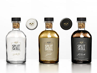 Split Skull Rum Concept brand branding design graphic design illustration label label design logo logo design mark packaging