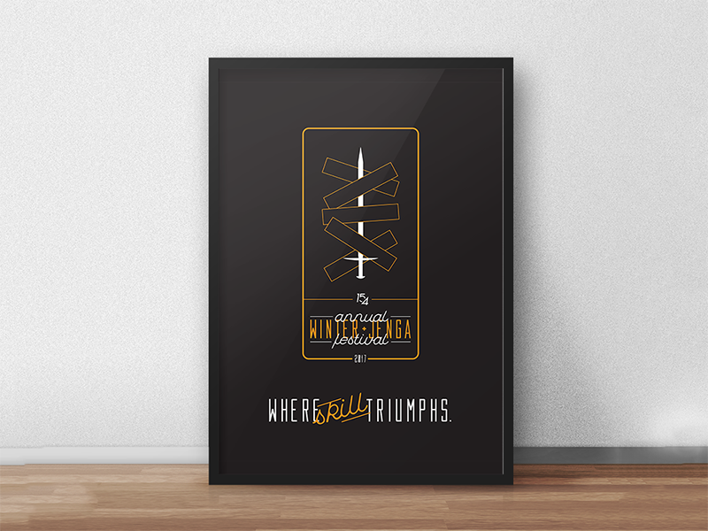 15Four Annual Winter Jenga Festival poster design poster illustrator layout design layout type typography mark illustration graphic design design