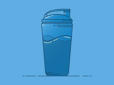 Water Bottle blue cute flat gradient illustration line water water bottle