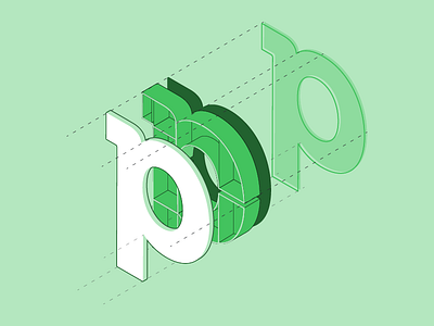 Isometric Type green illustration isometric letter orthographic type typography