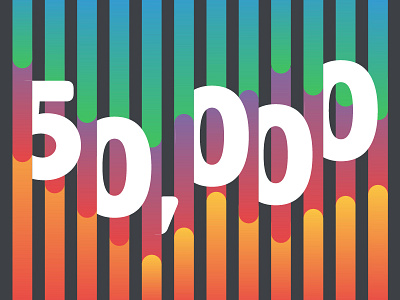 50k data gradient graph infographic numbers rainbow type typography visual data