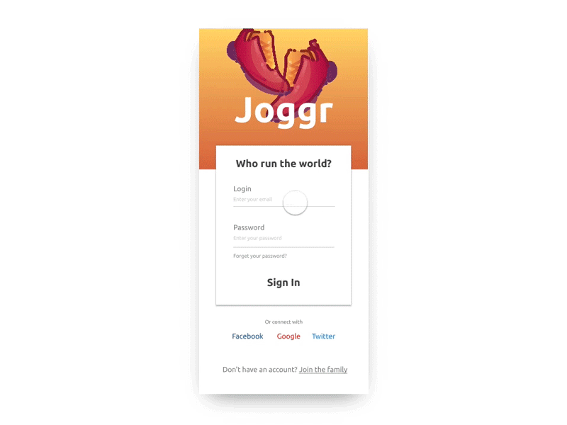 Sign In app daily ui daily ui 001 gradient illustration invision studio mobile motion shoes sign in sketch ui