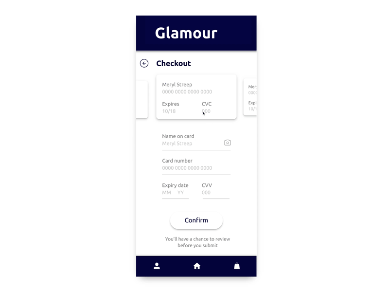 Check out 002 app check out credit card daily ui dailyui002 design ecommerce minimalism motion shopping ui ui animation