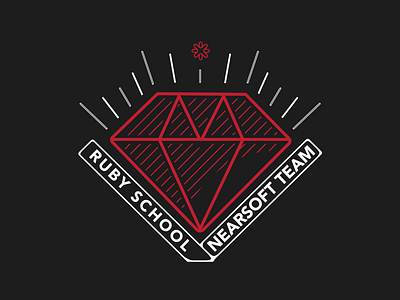Ruby School Badge illustration ruby shirt shirt design vector
