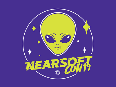 Nearsoft Con 19 Badge abduction alien conference illustration tshirt vector