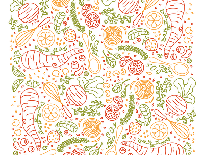 Veggie Pattern adobe illustrator branding illustration vector