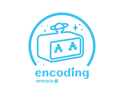 Encoding Badge logo robot vector