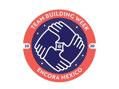 Team Building Week 2020 adobe illustrator badge encora logo pattern team teamwork