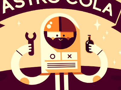 Astro Cola astronaut brand character cola drink illustration portrait space vector