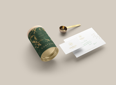 Nimboo Guayusa | Stationery branding branding design corporate design design food food and drink gold graphic design green guayusa logo luxury packaging product stationery tea tin