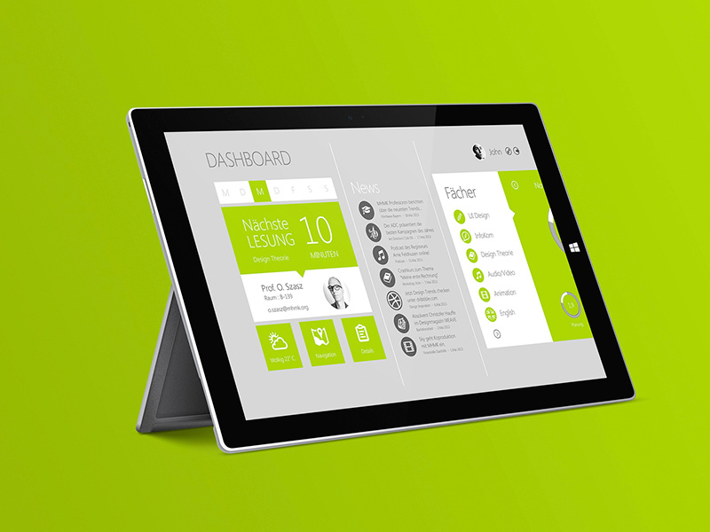 Microsoft Unify on Surface green concept university windows ui design app design app microsoft unify