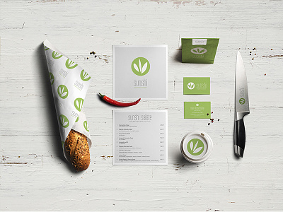 SunShi - The green Fast-Food Company branding fast food food green logo menu packaging stationery takeaway