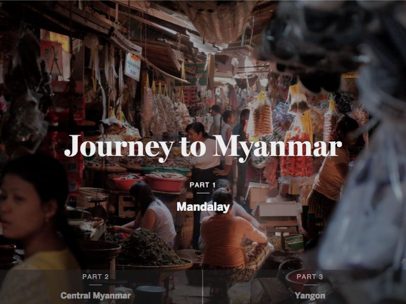 Journey to Myanmar photograph multimedia editorial design