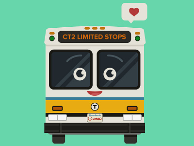 Happy little mbta bus bus illustration mbta