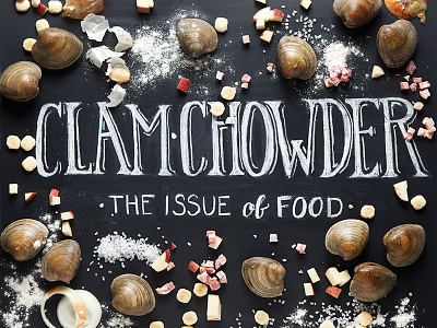 Clam Chowder lettering chalkboard chowder food lettering