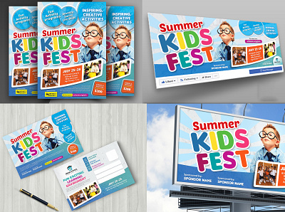 Kids Summer Camp Advertising Bundle activity ad boy child class college community curriculum education fun future girl holiday junior kid kids ad bundle kids camp billboard kids camp flyer kids camp postcard kids camp poster