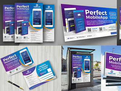 Mobile App Advertising Bundle ad android app application design digital flyer galaxy ios iphone mobile mobile app banner mobile app billboard mobile app flyer mobile app postcard mobile app poster phone promotion sale service