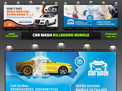 Car Wash Billboard Bundle By Nurul Abser On Dribbble