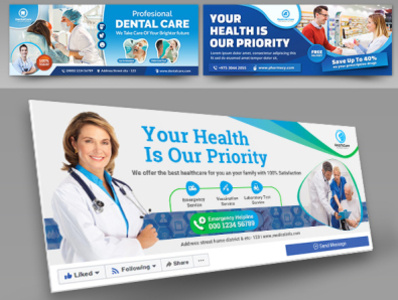 Medical Health Care Facebook Cover Bundle business coupon coverage deal discount facebook fb flat design followers google health healthcare healthy insurance likes marketing medical metro design