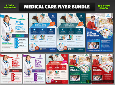 Medical/Dental Care Flyer Bundle agency body care clinic corporate dental dental flyer dentist doctor flyer bundle health hospital hospital flyer human insurance medical medical leaflet medicine nurse pharmaceutical