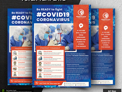 Medical Virus Campaign Flyer a4 flyer clinic cold corona covid covid 19 covid19 dentist doctor emergency flu flyer health hospital ill influenza injection medical flyer medical leaflet modern