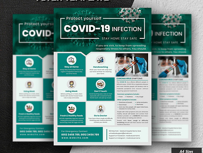 Covid-19 Flyer a4 flyer clinic cold corona covid covid 19 covid19 dentist doctor emergency flu flyer health hospital ill influenza injection medical flyer medical leaflet modern